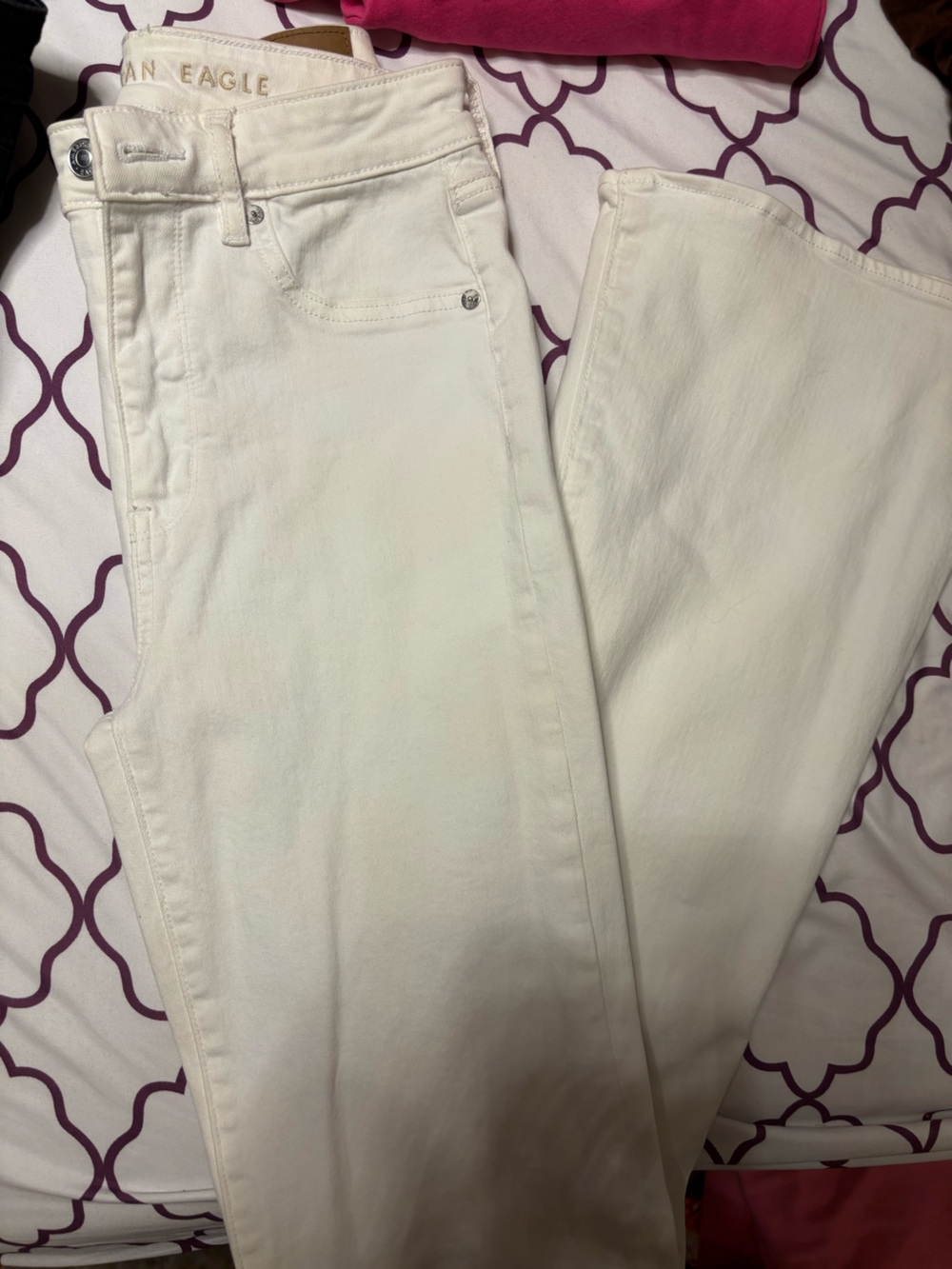 American Eagle Outfitters White Wide Leg Jeans